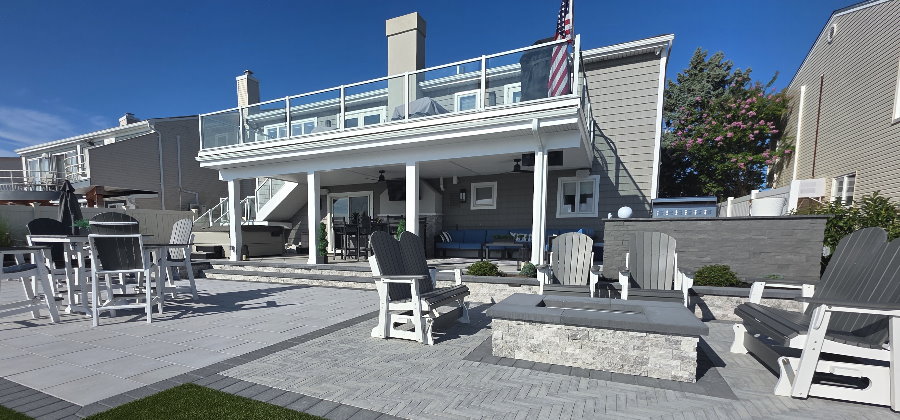 fire pit and techo-bloc westmount pavers